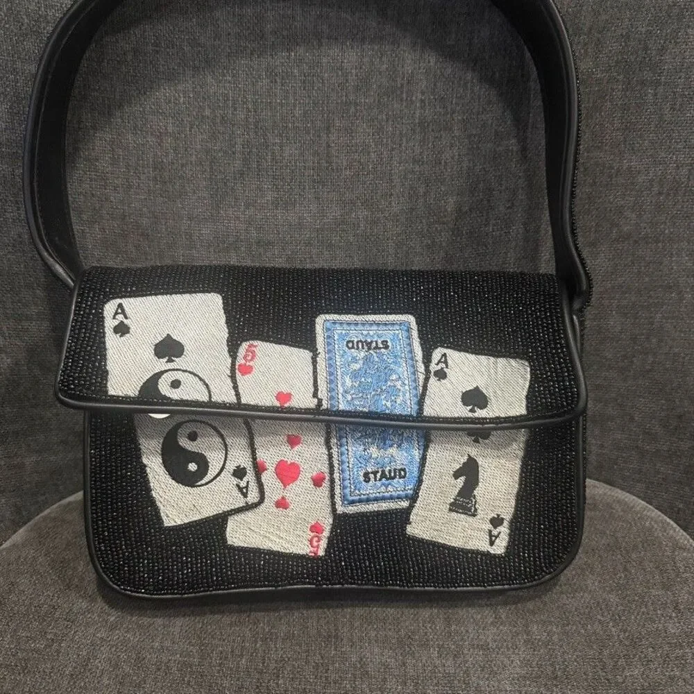 Staud Beaded Tommy Bag House of Cards NEW